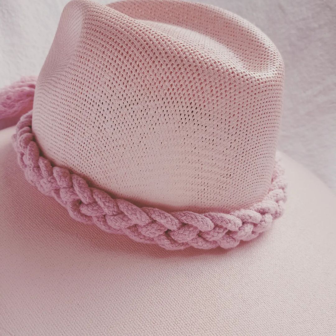 Sombrero de lona palo de rosa cordón de algodón.